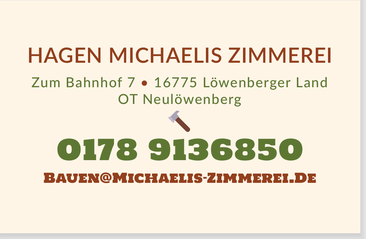 Visitenkarte Rückseite